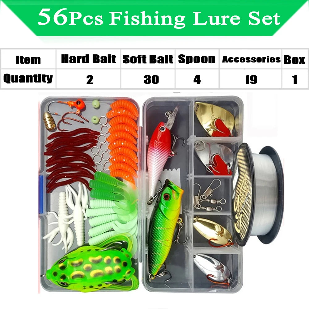 320-Piece Fishing Lure Kit | Soft & Hard Baits with Minnows, Spoons & Jigs