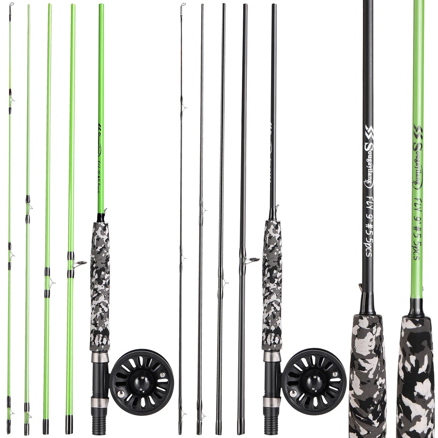 Sougayilang 5WT Fly Fishing Rod and Reel Combo – Carbon Fiber Trout Starter Kit
