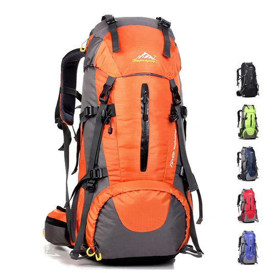 50L Waterproof Climbing Backpack | Nylon Hiking Rucksack with Rain Cover