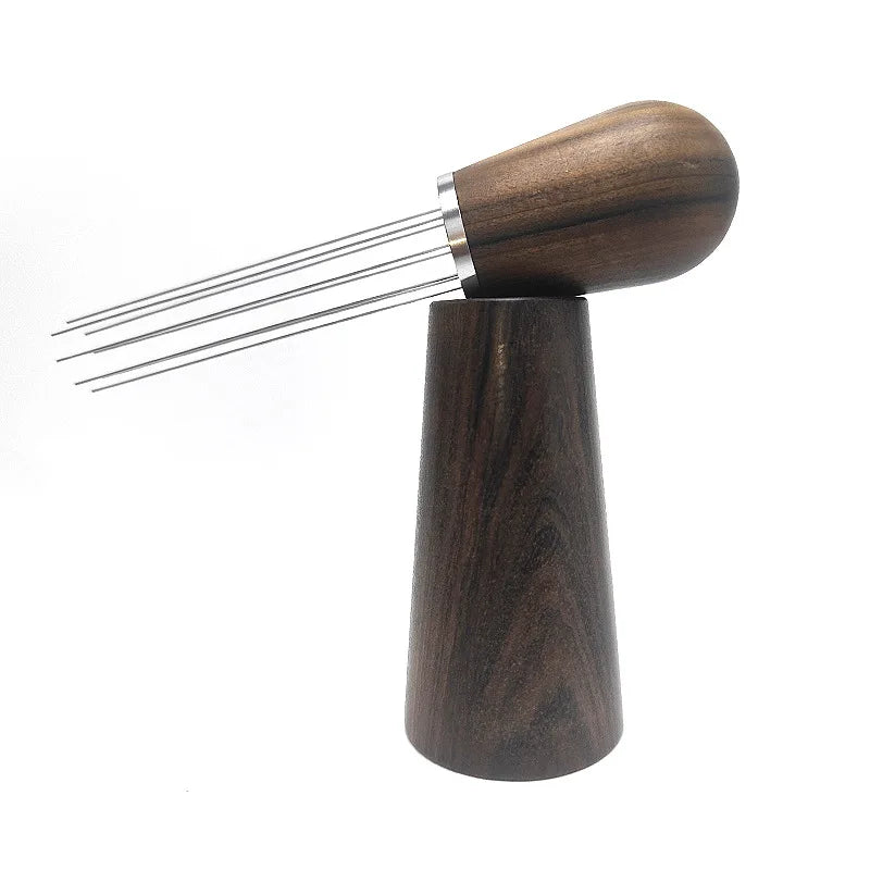 Espresso WDT Tool with Stand | Wood Handle Needle Distributor for Baristas
