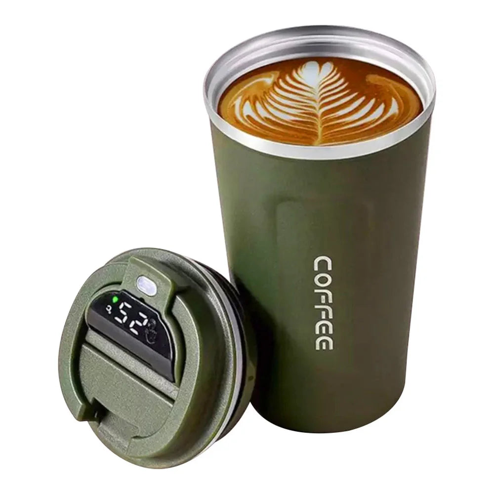510ml Smart Stainless Steel Coffee Tumbler | Leakproof Thermos with Temperature Display