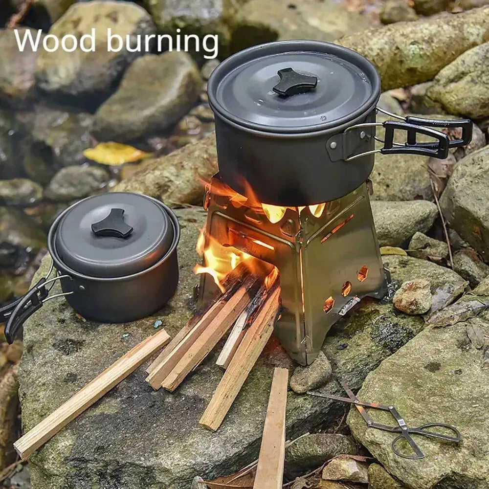 Folding Stainless Steel Wood Stove – Portable Firewood Burner for Camping & Bushcraft