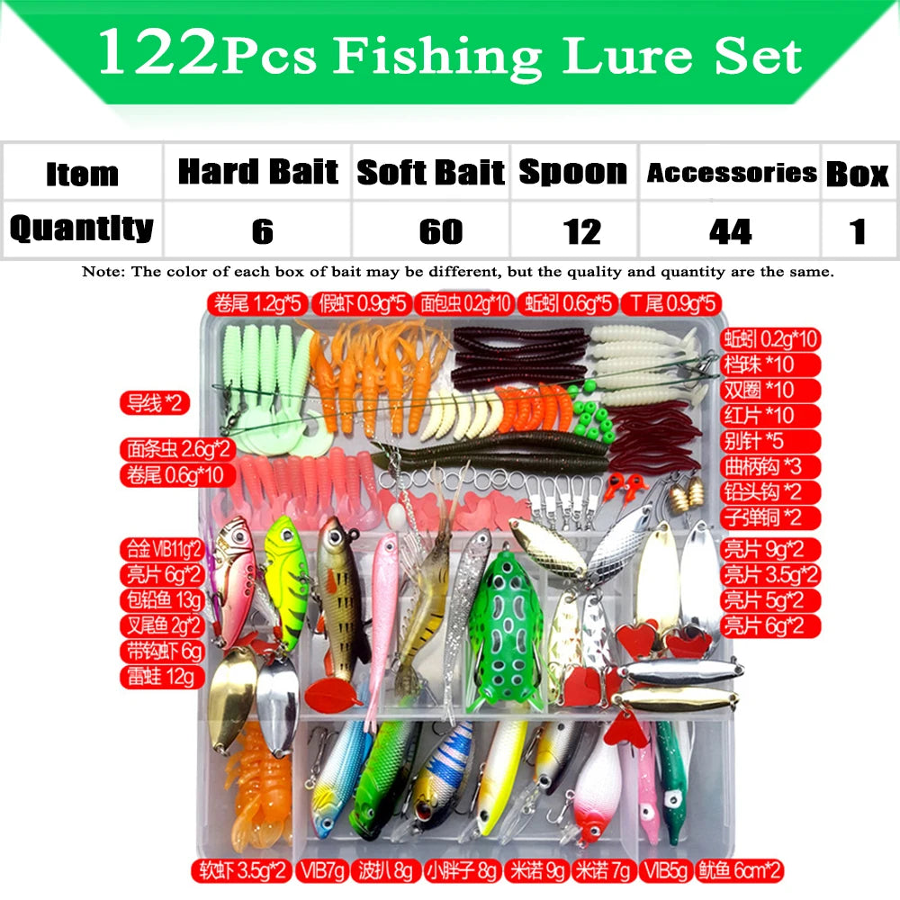 320-Piece Fishing Lure Kit | Soft & Hard Baits with Minnows, Spoons & Jigs