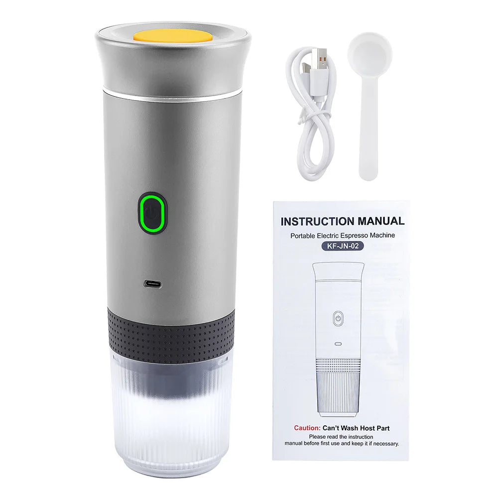 3-in-1 Portable Coffee Maker – Wireless Espresso Machine for Car, Home & Camping
