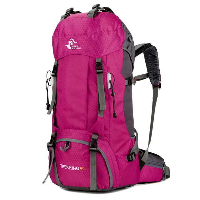 60L Hiking Backpack with Rain Cover – Outdoor Camping & Travel Rucksack