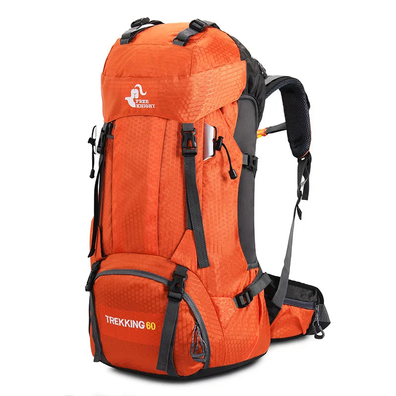 60L Hiking Backpack with Rain Cover – Outdoor Camping & Travel Rucksack