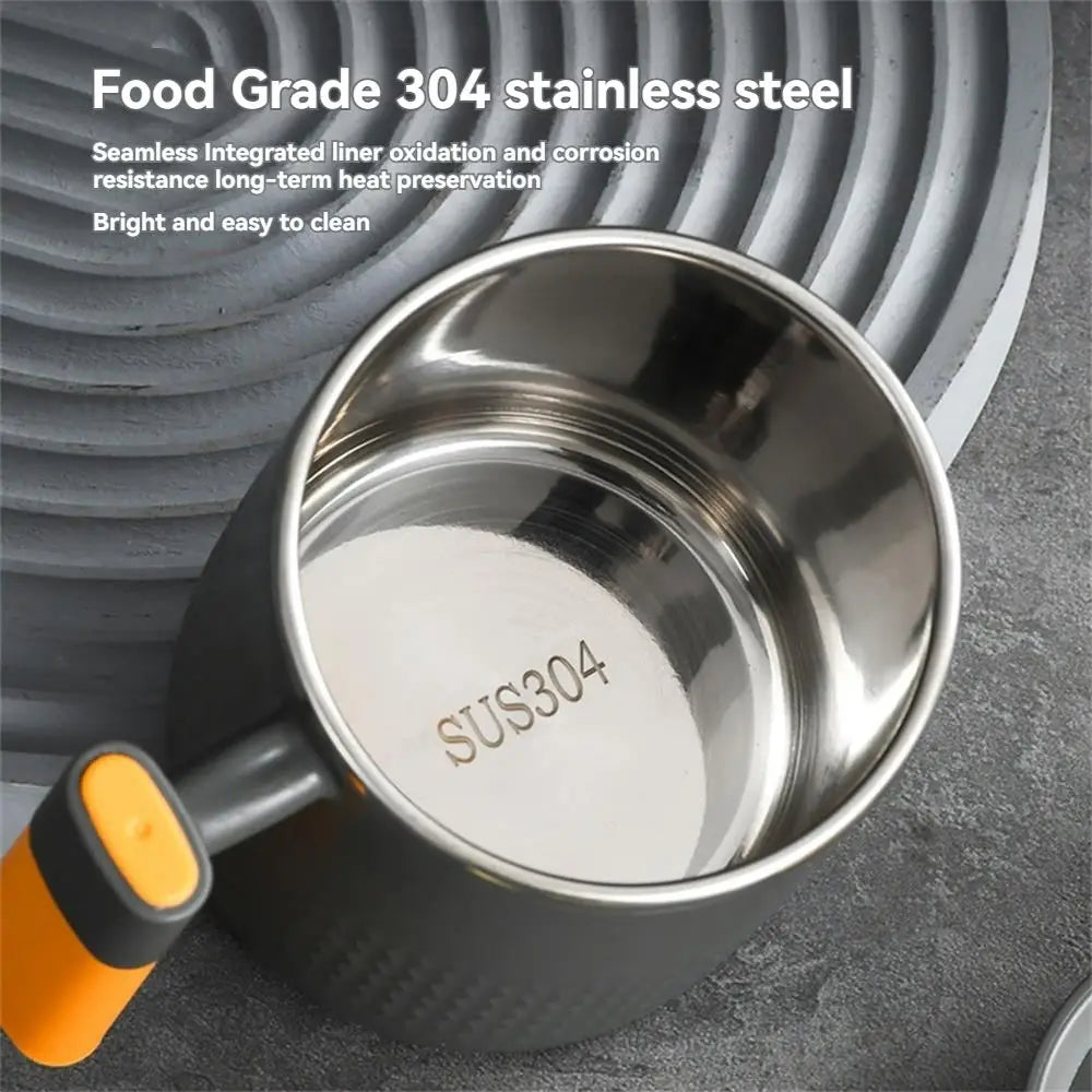 304 Stainless Steel Mug with Lid | Double-Layer Coffee & Tea Cup (450ml)