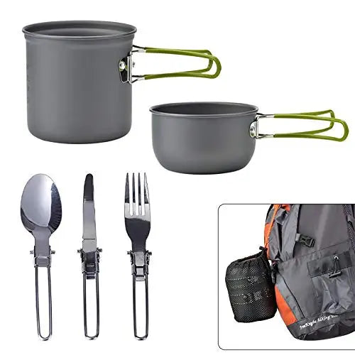 Portable Camping Cookware Kit | Compact Outdoor Cooking Set for Hiking & Backpacking