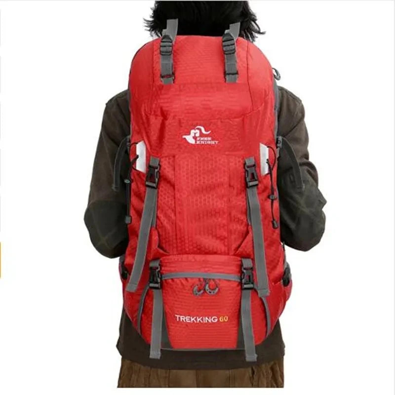 60L Hiking Backpack with Rain Cover – Outdoor Camping & Travel Rucksack