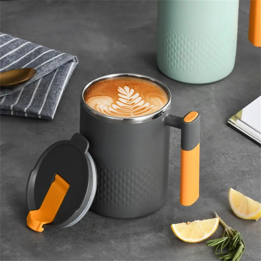 304 Stainless Steel Mug with Lid | Double-Layer Coffee & Tea Cup (450ml)