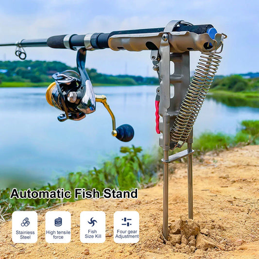Automatic Fishing Rod Holder | Stainless Steel Spring-Loaded Strike Rack