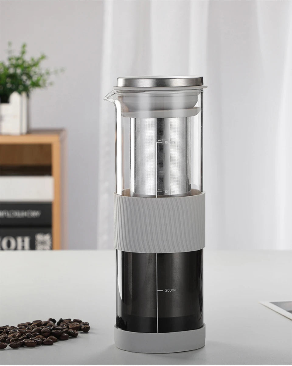 800ml Cold Brew Coffee Maker | Airtight Glass Pitcher with Tea Infuser