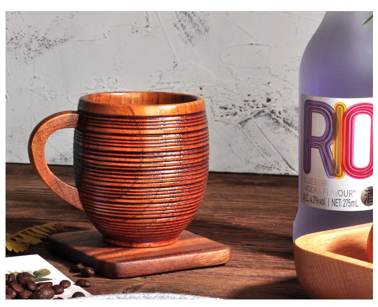 Handcrafted Wooden Mug | Natural Wood Cup for Coffee, Tea, or Beer