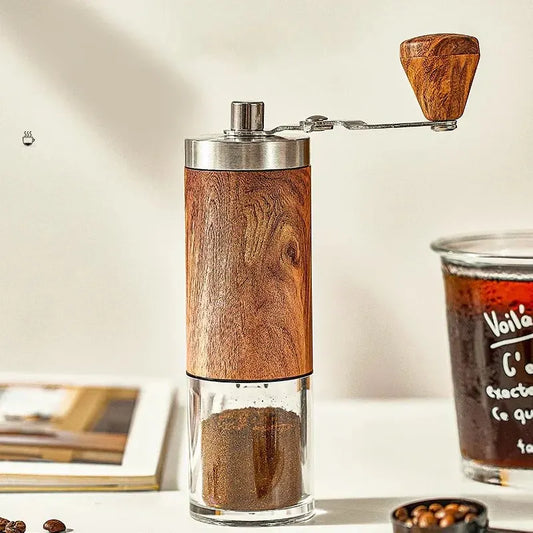 Portable Manual Coffee Grinder – Hand Crank Burr Mill for Travel, Home, or Camping