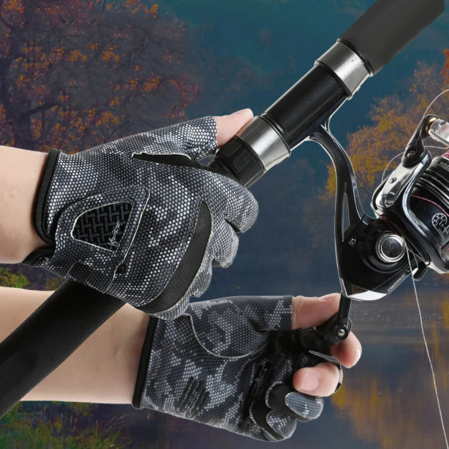 Breathable Fishing Gloves | Anti-Slip 3-Finger Cut Sun Protection – Unisex