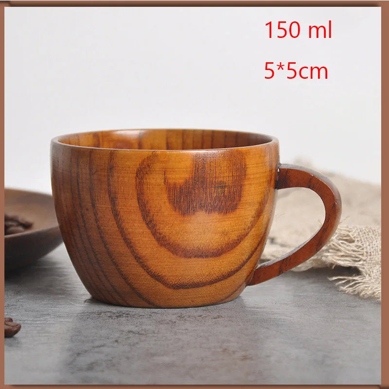 Traditional Handmade Wooden Mug | Chinese-Style Heat-Insulated Tea & Coffee Cup