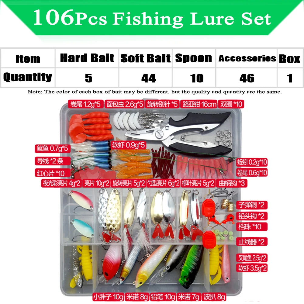 320-Piece Fishing Lure Kit | Soft & Hard Baits with Minnows, Spoons & Jigs