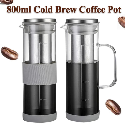 800ml Cold Brew Coffee Maker | Airtight Glass Pitcher with Tea Infuser