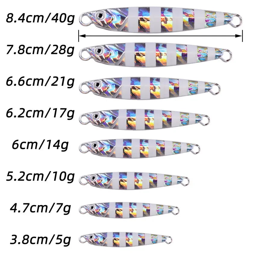 Vertical Metal Jig Lure Set | 3/5/8pcs Saltwater Jigging Lures (7g–40g)