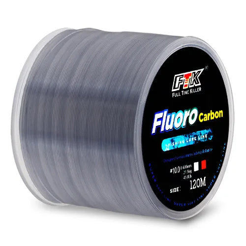 120m Fluorocarbon-Coated Fishing Line | Carbon Fiber | 7 Colors & 12 Strengths