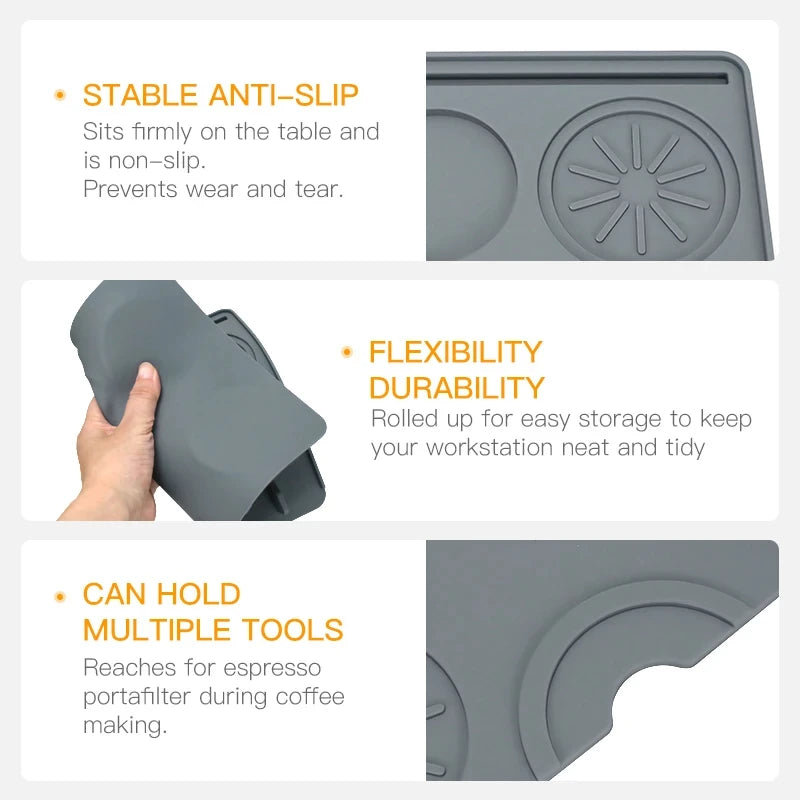 Silicone Coffee Tamper Mat | Espresso Tool Station for Portafilter & Distributor
