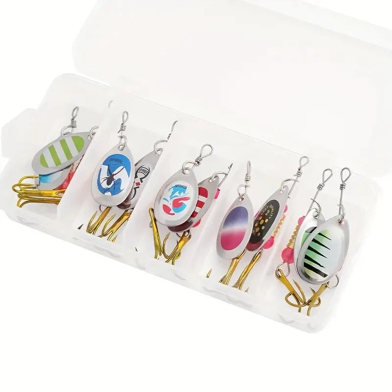 10-Piece Spinner Lure Kit | Treble Hook Metal Spinners for Bass & Trout