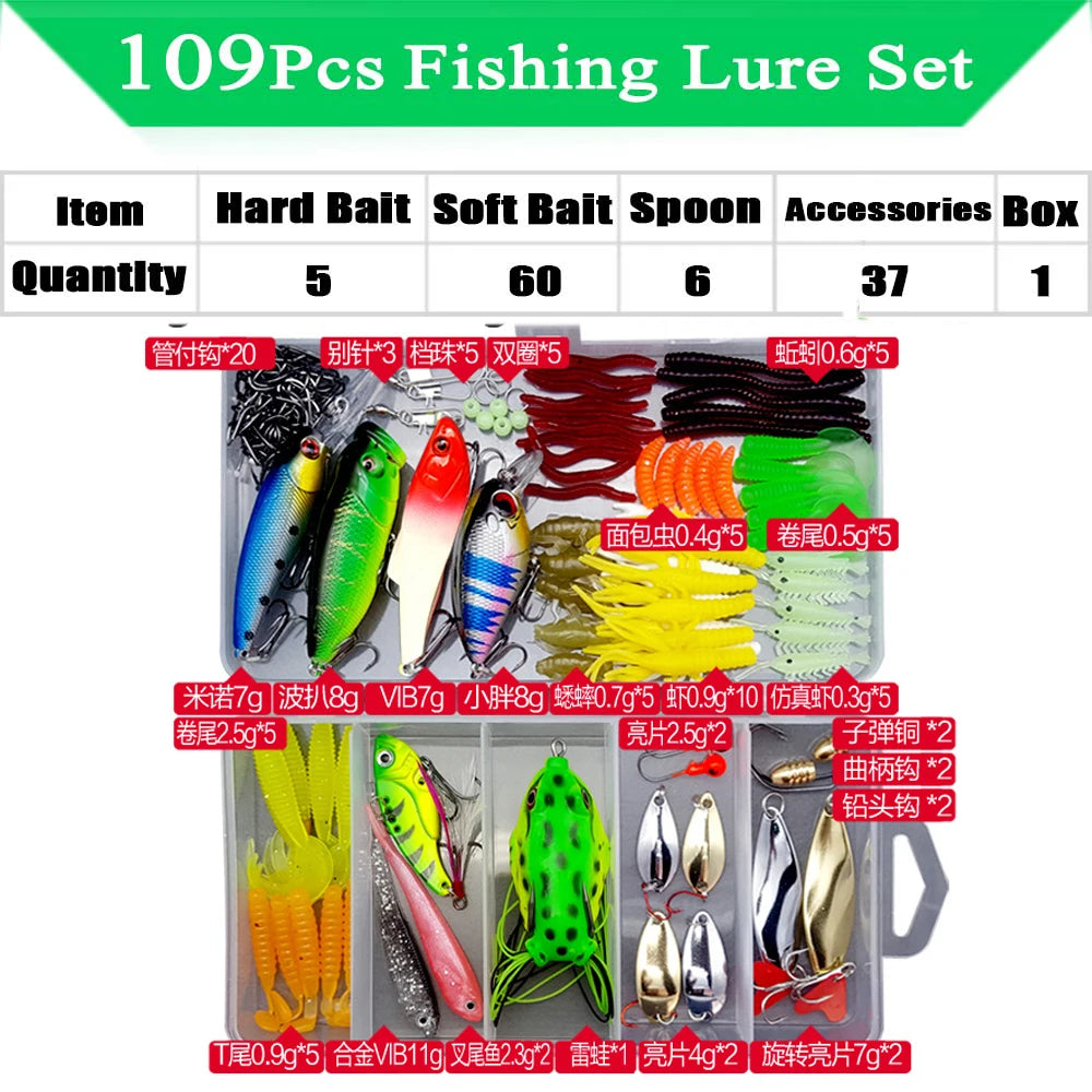 320-Piece Fishing Lure Kit | Soft & Hard Baits with Minnows, Spoons & Jigs