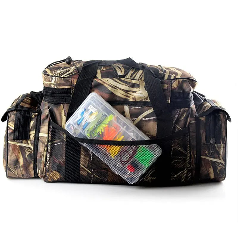 Waterproof Nylon Fishing Tackle Bag – Large Capacity, Two-Layer Storage