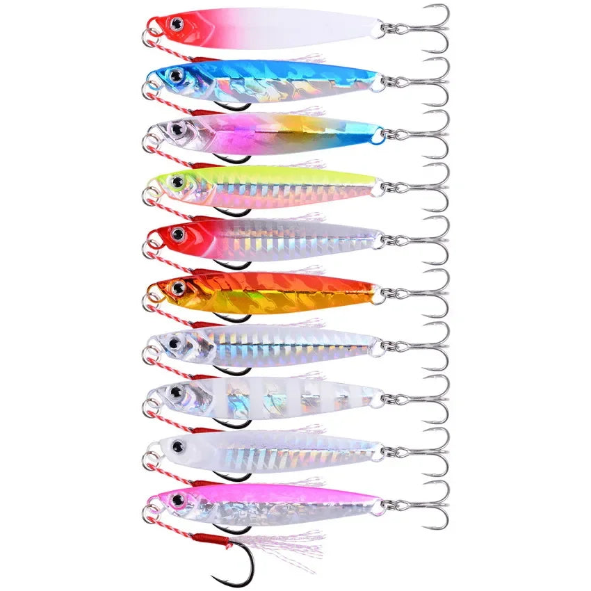 Vertical Metal Jig Lure Set | 3/5/8pcs Saltwater Jigging Lures (7g–40g)