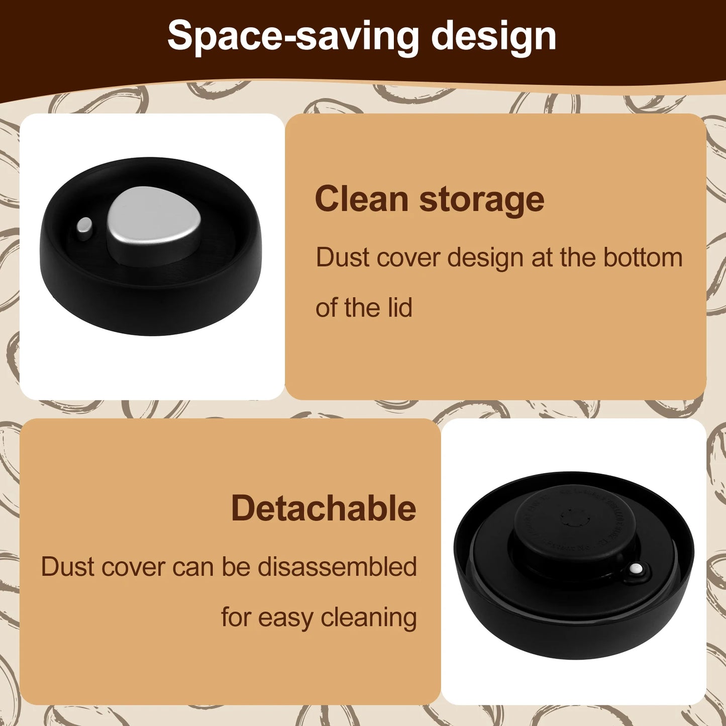 1200ml Stainless Steel Coffee Canister | Airtight Vacuum Food Storage Jar
