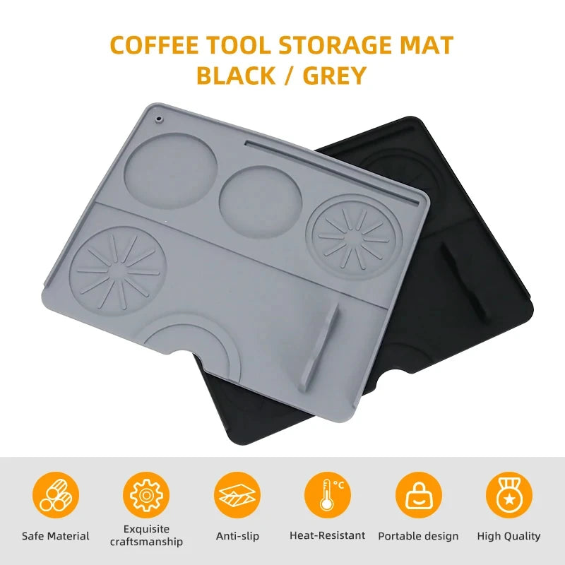 Silicone Coffee Tamper Mat | Espresso Tool Station for Portafilter & Distributor