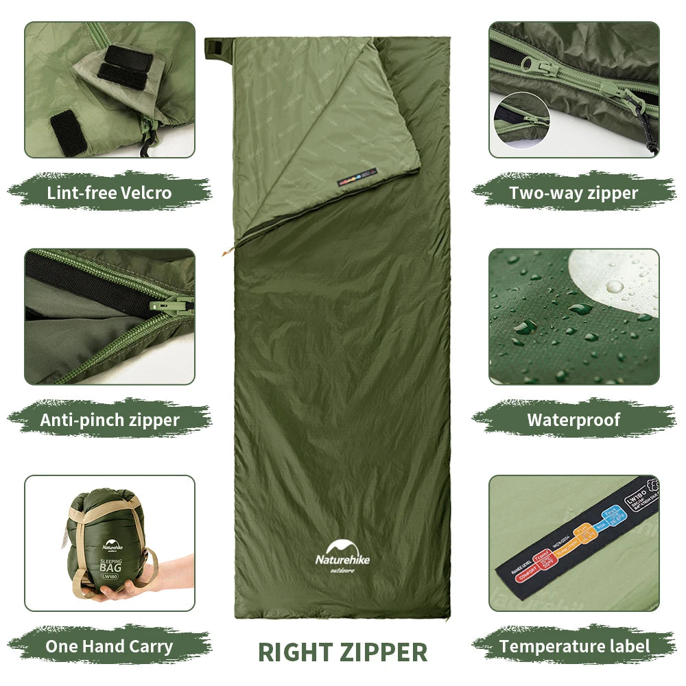 Naturehike LW180 Sleeping Bag – Ultralight for Camping & Travel