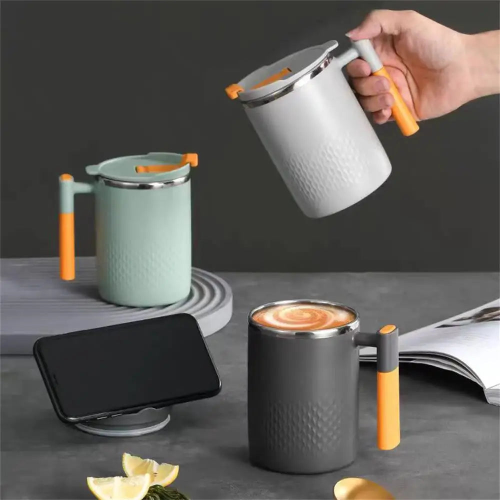 304 Stainless Steel Mug with Lid | Double-Layer Coffee & Tea Cup (450ml)