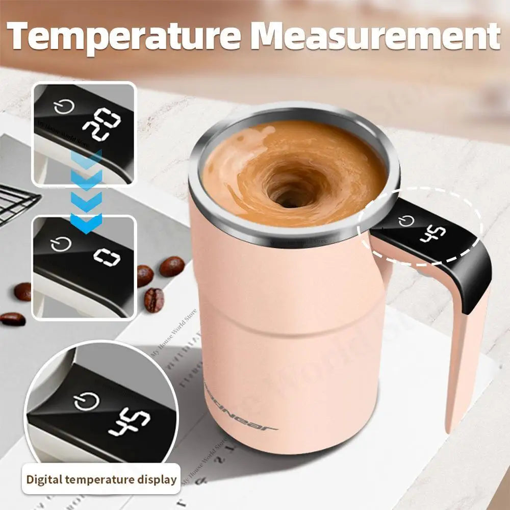 Self-Stirring Coffee Thermos | Rechargeable Stainless Steel Mug with Mixer