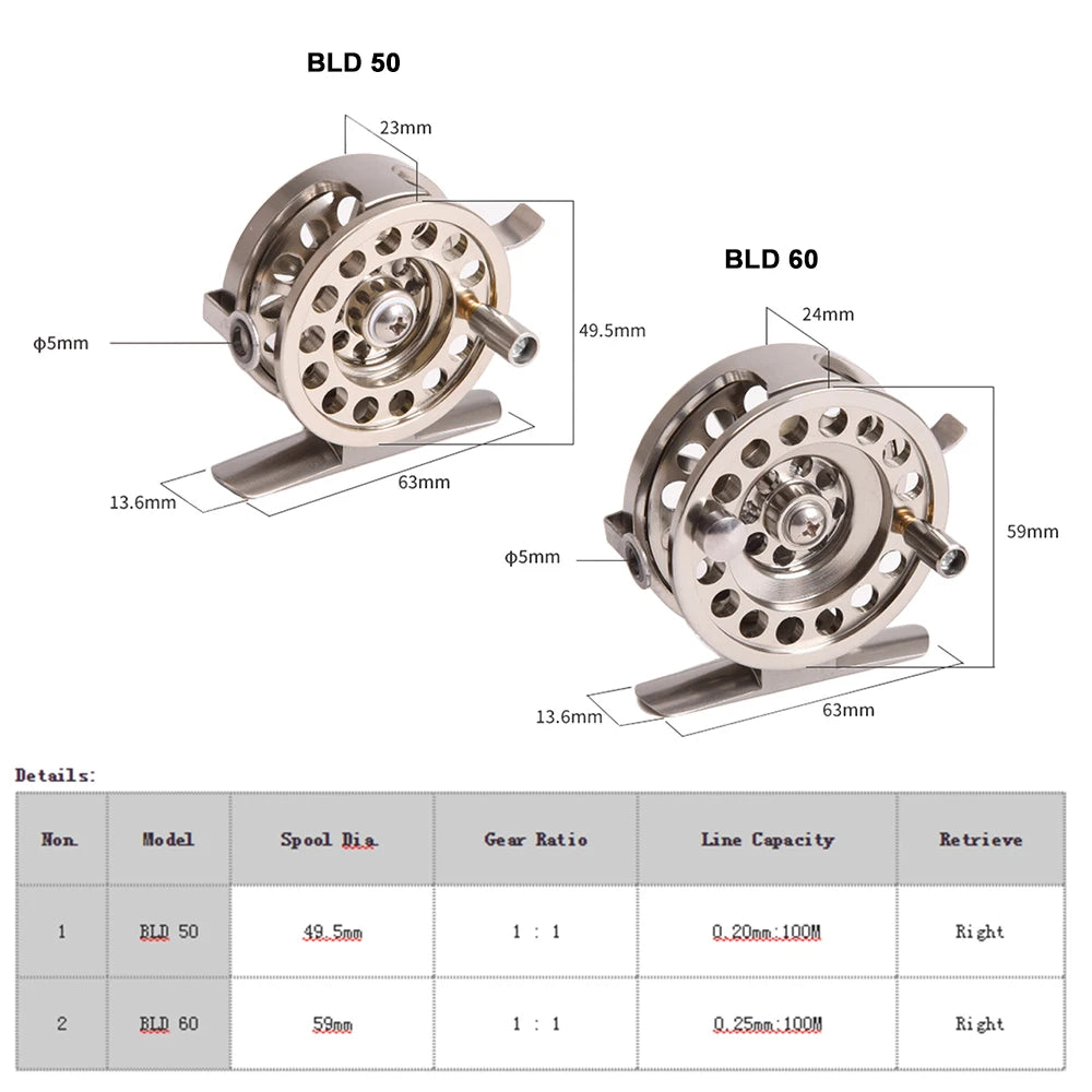 Ultralight Fly Fishing Reel | 0/1, 1/2, 2/3 WT | Aluminum Alloy