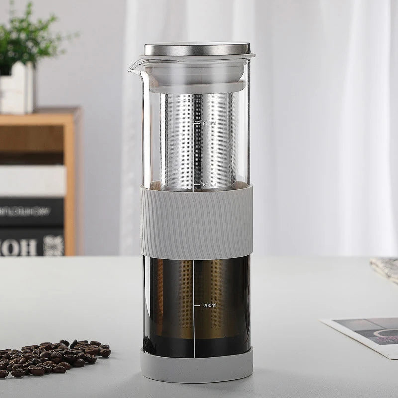 800ml Cold Brew Coffee Maker | Airtight Glass Pitcher with Tea Infuser
