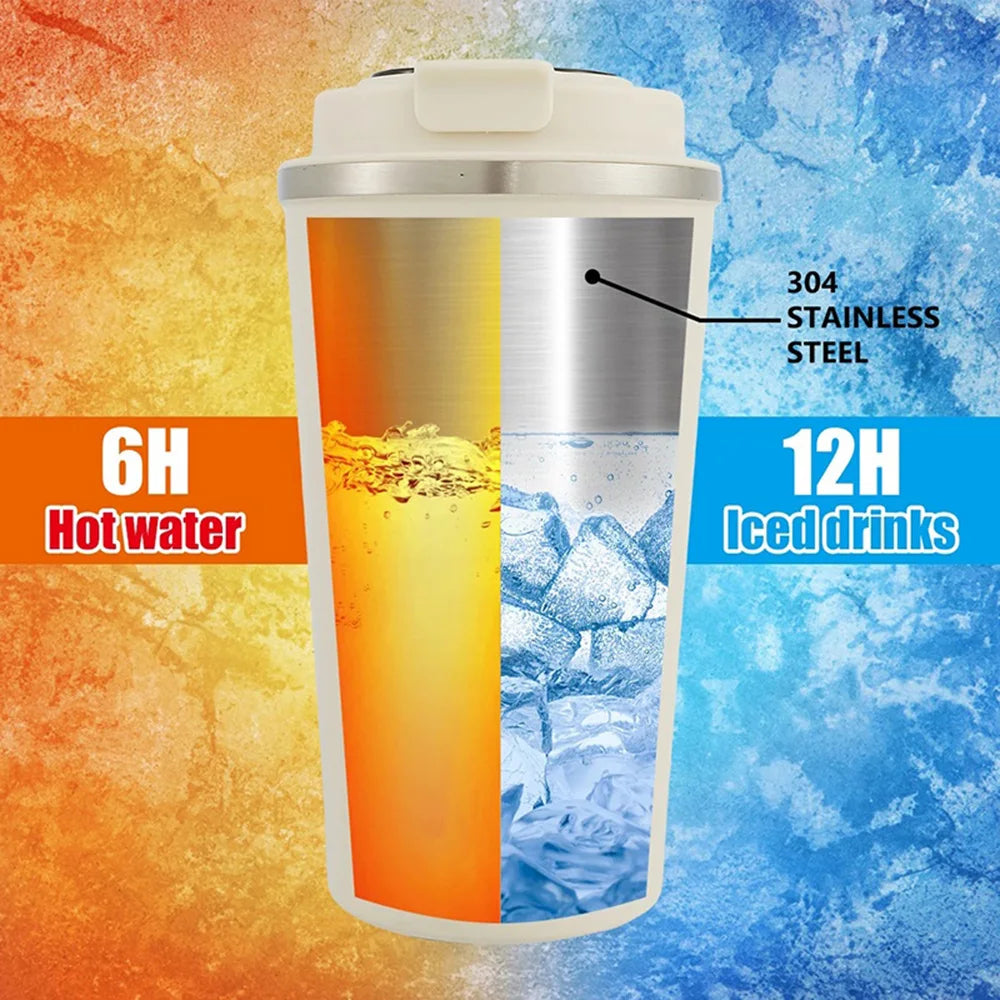 510ml Smart Stainless Steel Coffee Tumbler | Leakproof Thermos with Temperature Display