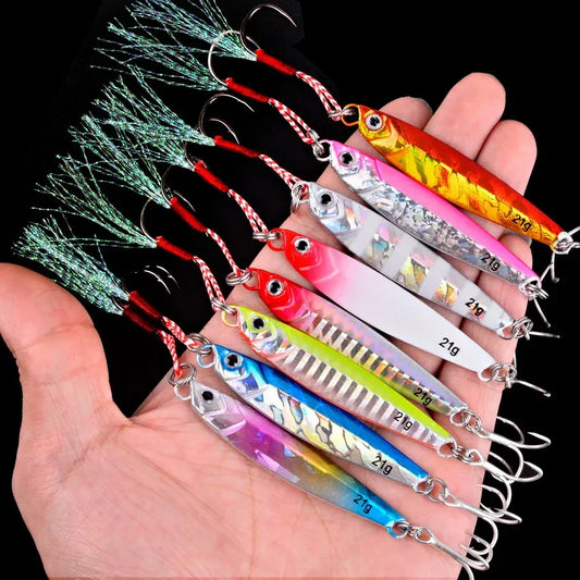 Vertical Metal Jig Lure Set | 3/5/8pcs Saltwater Jigging Lures (7g–40g)