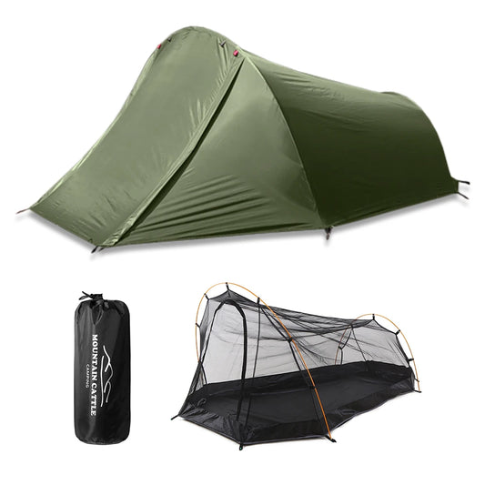 Ultralight Four-Season 1-Person Tent – Compact Shelter with Aluminum Poles
