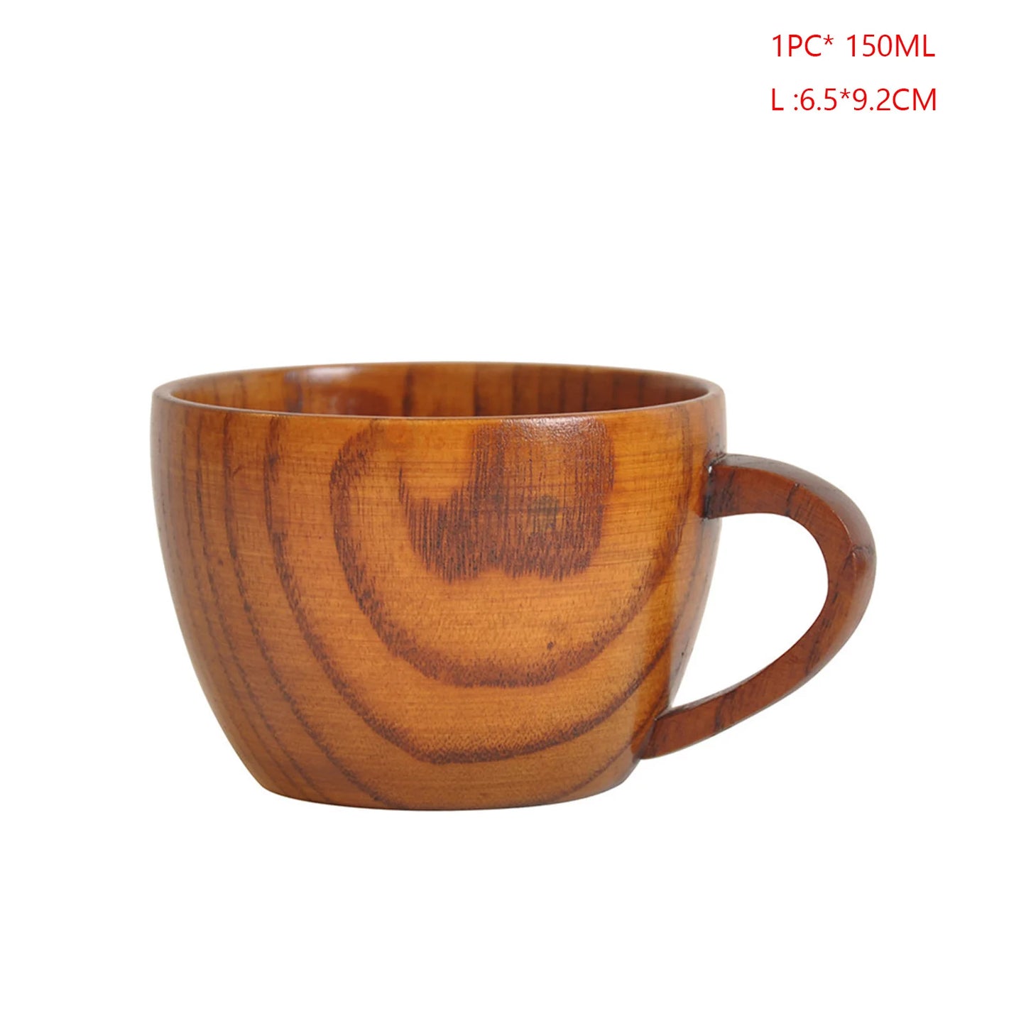 Traditional Handmade Wooden Mug | Chinese-Style Heat-Insulated Tea & Coffee Cup