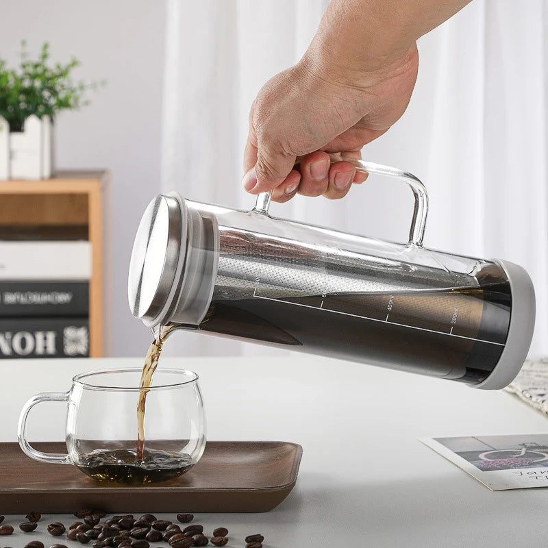 800ml Cold Brew Coffee Maker | Airtight Glass Pitcher with Tea Infuser