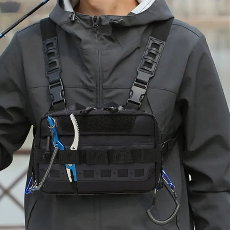 Waterproof Fishing Chest Rig Vest | Adjustable Outdoor Tackle Pouch