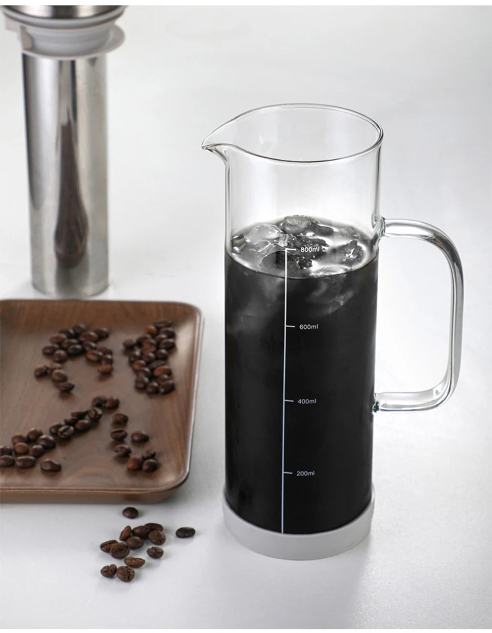 800ml Cold Brew Coffee Maker | Airtight Glass Pitcher with Tea Infuser