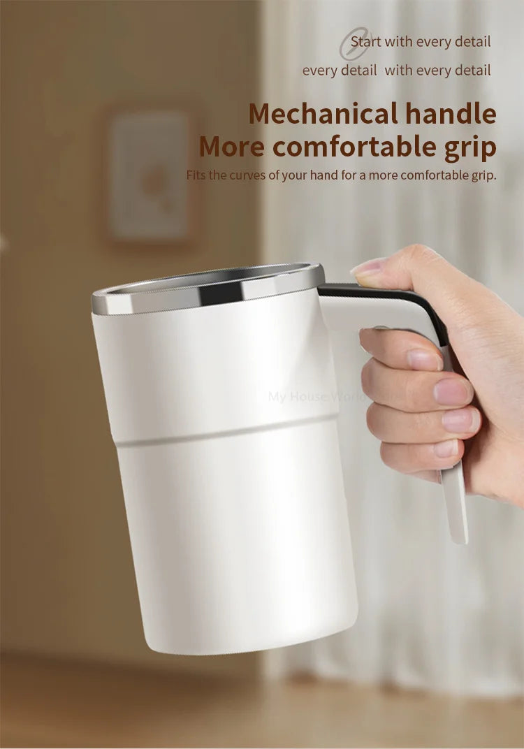 Self-Stirring Coffee Thermos | Rechargeable Stainless Steel Mug with Mixer