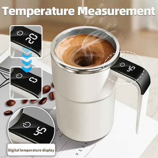 Self-Stirring Coffee Thermos | Rechargeable Stainless Steel Mug with Mixer