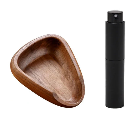 Wooden Coffee Bean Dosing Cup & Spray Bottle.