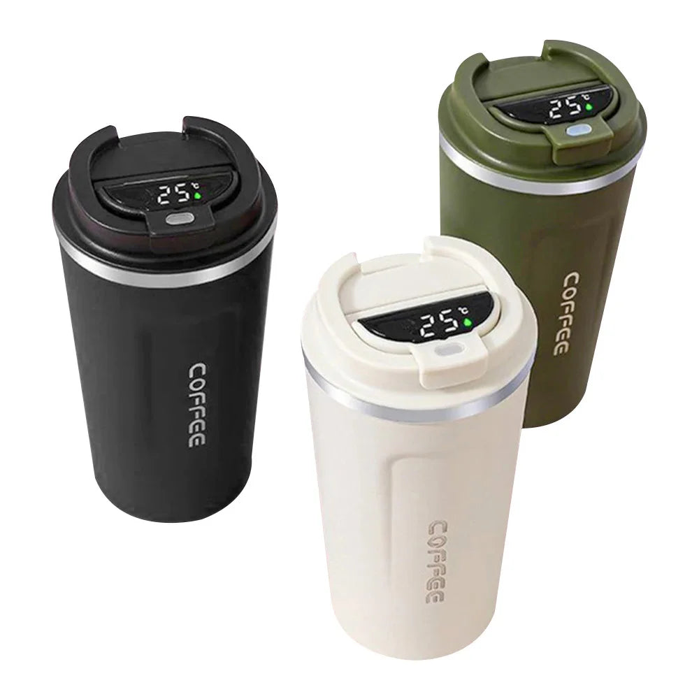 510ml Smart Stainless Steel Coffee Tumbler | Leakproof Thermos with Temperature Display