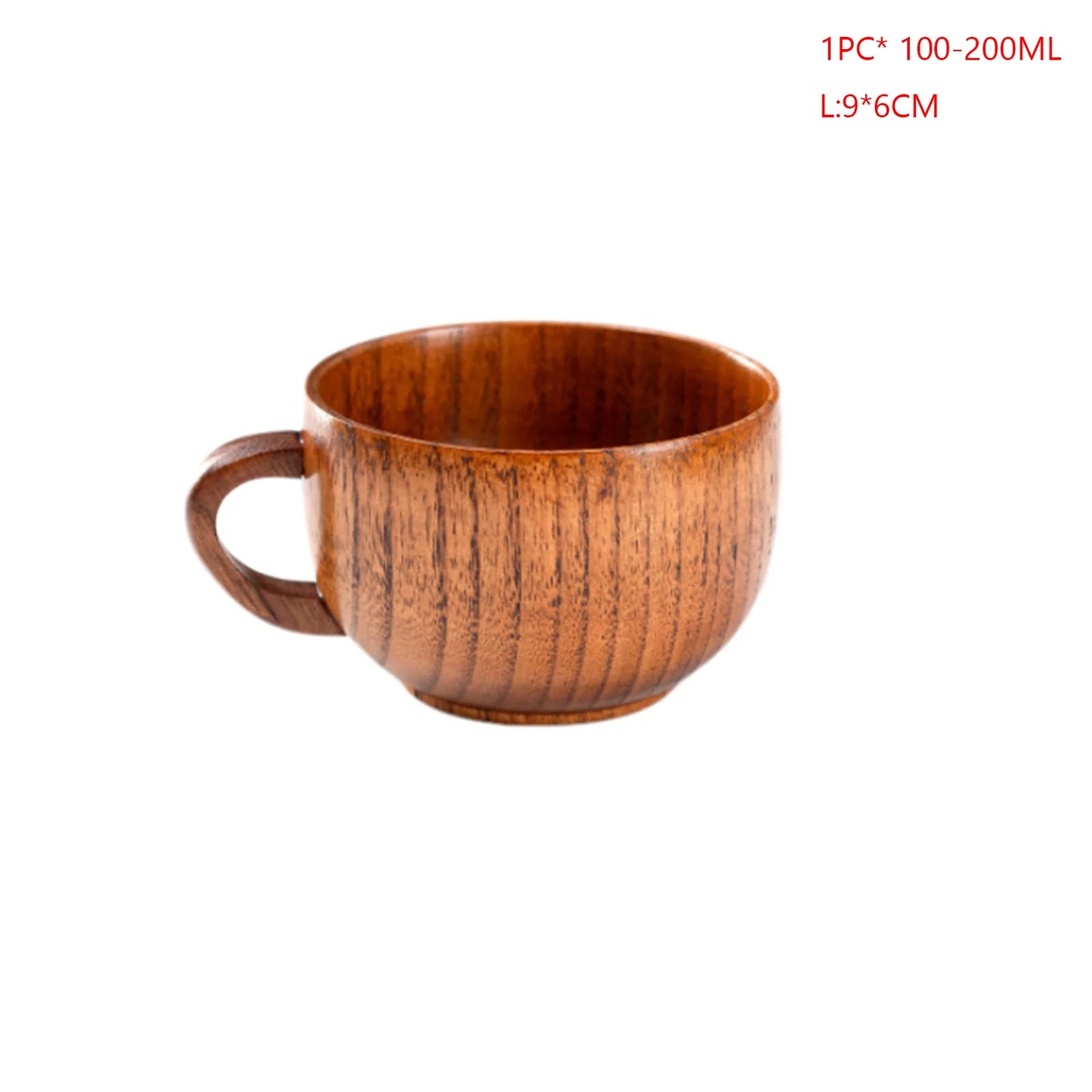 Traditional Handmade Wooden Mug | Chinese-Style Heat-Insulated Tea & Coffee Cup