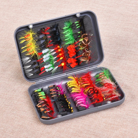 100pcs Assorted Fly Fishing Flies Kit for Trout, Bass & Freshwater Fly Fishing
