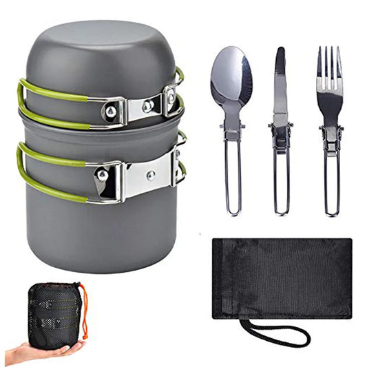 Portable Camping Cookware Kit | Compact Outdoor Cooking Set for Hiking & Backpacking